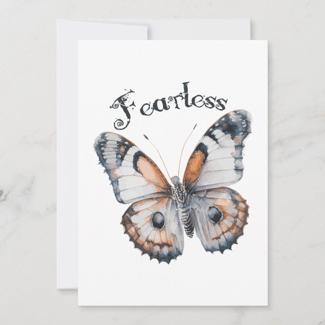 Fearless Butterfly Watercolor Graphic Design, Fear Announcement (Front)