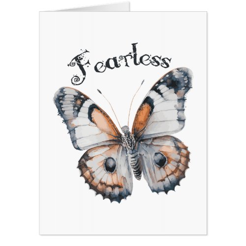 Fearless Butterfly Watercolor Graphic Design Fear Card