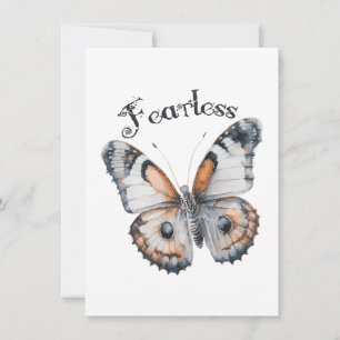 Fearless Butterfly Watercolor Graphic Design, Fear Note Card