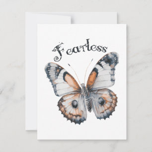 Fearless Butterfly Watercolor Graphic Design, Fear Note Card