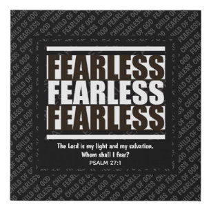 FEARLESS CHILD OF GOD Inspirational Christian Faux Canvas Print