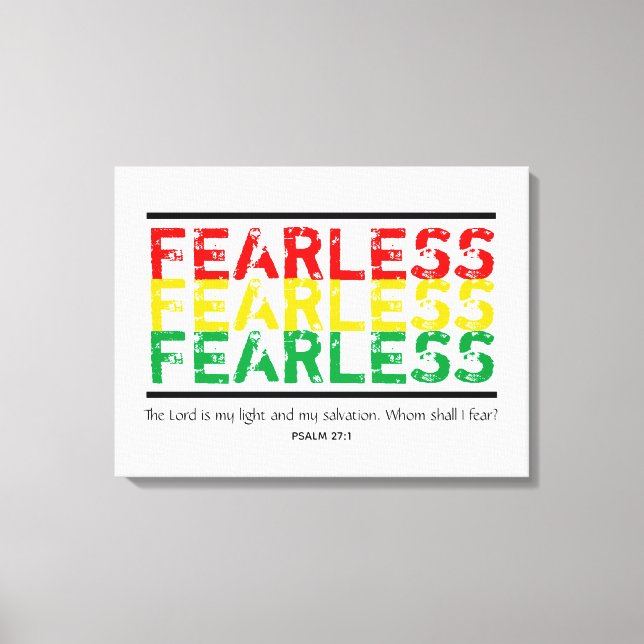 FEARLESS Christian Scripture Psalm 27 Canvas Print (Front)