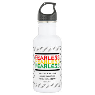 FEARLESS Christian Scripture Psalm 27 WH Stainless Steel Water Bottle
