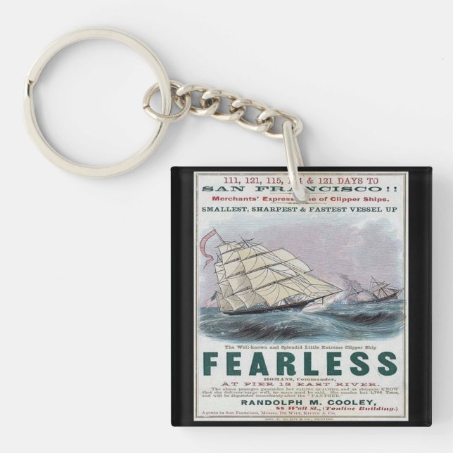Fearless Clipper Sailing  Keychain (Front)