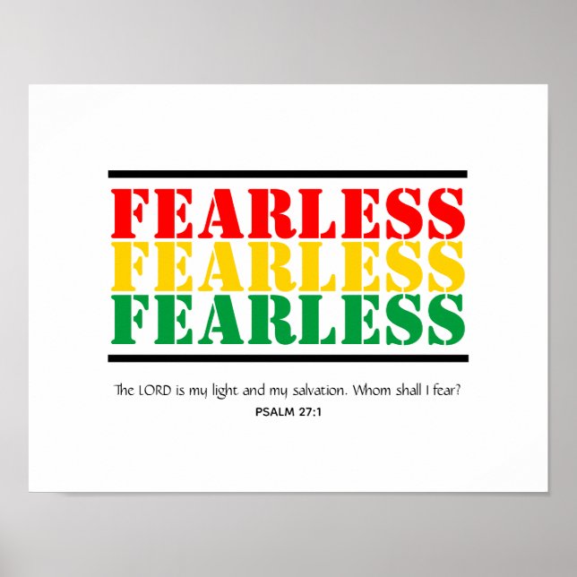 FEARLESS Customizable Psalm 27 Christian Scripture Poster (Front)