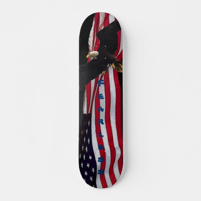 "Fearless" Eagle/US Flag Skateboard (Front)