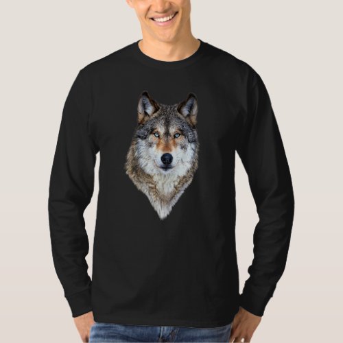 Fearless Eye Of The Wolf Face Print Graphic T_Shirt