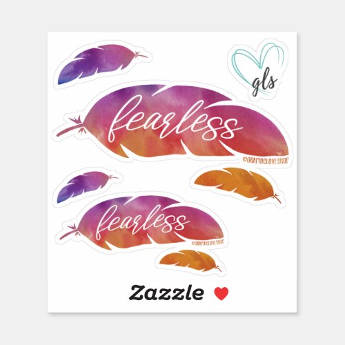 Fearless feathers watercolor  GraphicLoveShop Sticker