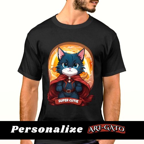 Fearless Feline The Ari_Gato Superhero T_Shirt
