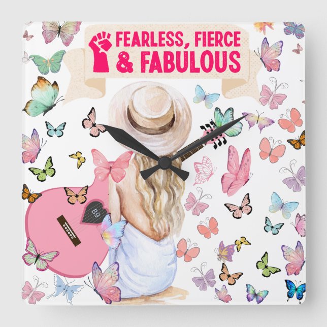 FEARLESS, FIERCE AND FABULOUS SWIFT WALL CLOCK (Front)