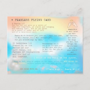 Fearless Flying Scripture Confession Postcard by ParadiseCity at Zazzle