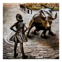 Fearless Girl Faces Down Rampaging Bull