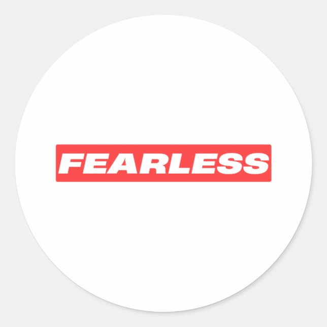 Fearless highlighted text design classic round sticker (Front)