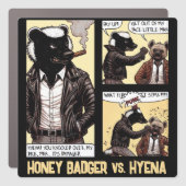 FEARLESS Honey Badger Fights a Hyena Car Magnet (Front)