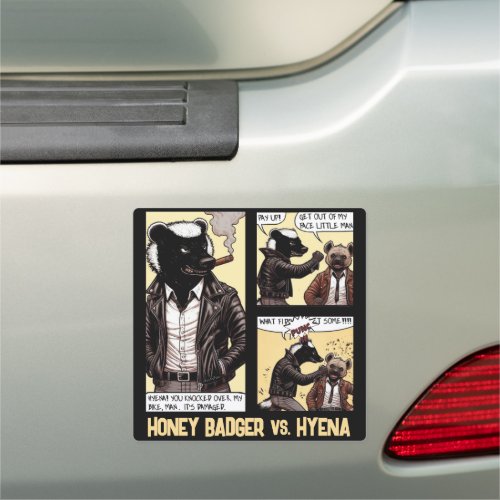 FEARLESS Honey Badger Fights a Hyena Car Magnet