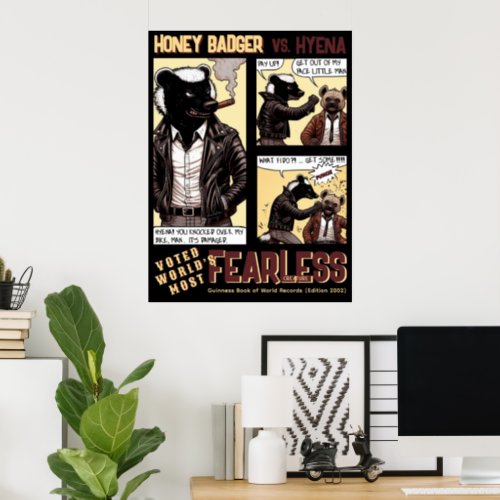 FEARLESS Honey Badger Fights a Hyena Poster