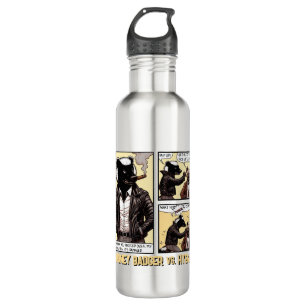 FEARLESS Honey Badger Fights a Hyena Stainless Steel Water Bottle