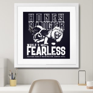 FEARLESS Honey Badger Framed Art
