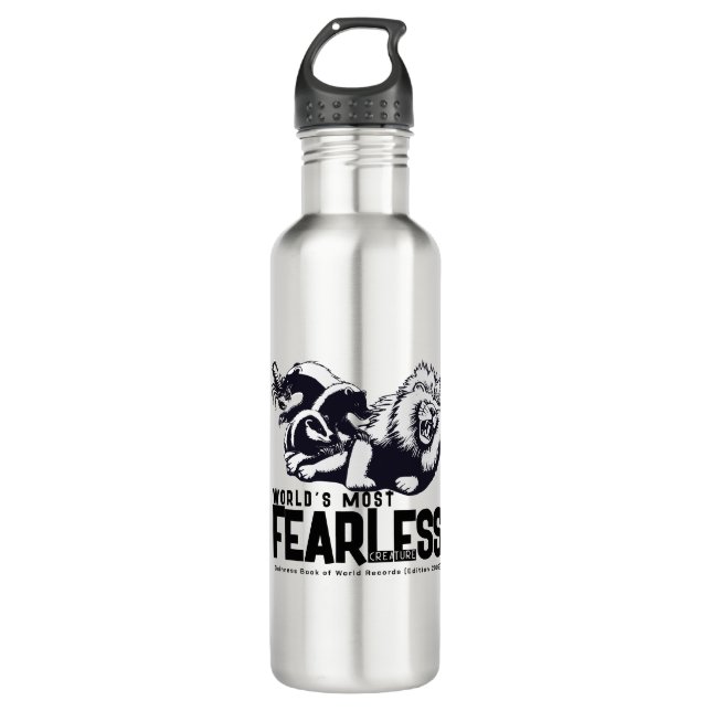 FEARLESS Honey Badger Stainless Steel Water Bottle (Front)