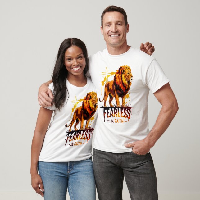 Fearless In Faith Lion Graphic  T-Shirt (Unisex)