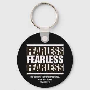 FEARLESS Inspirational Christian Black White Keychain