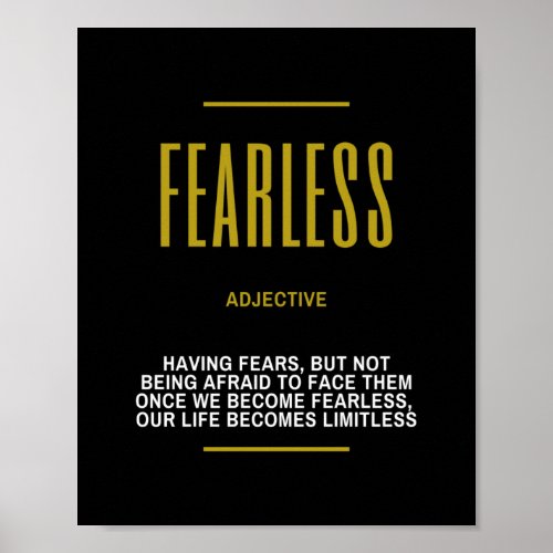 Fearless Inspirational Quote On Success Poster