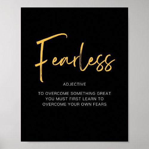 Fearless Inspiring Quote Poster