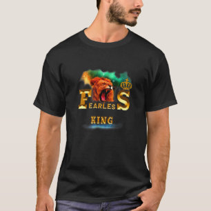 Fearless King Colorful Galaxy Lions Head Cool Grap T-Shirt