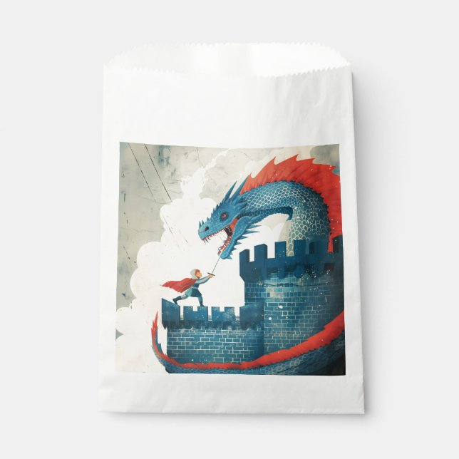 Fearless Knight and Dragon Favor Bag (Front)