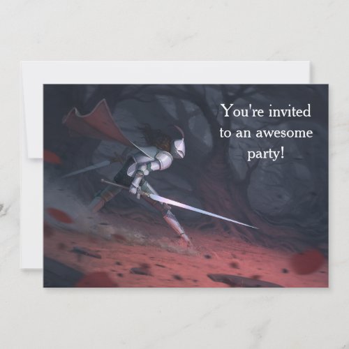 Fearless Knights' birthday party Invitation