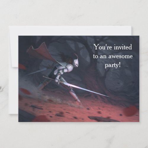 Fearless Knights birthday party Invitation