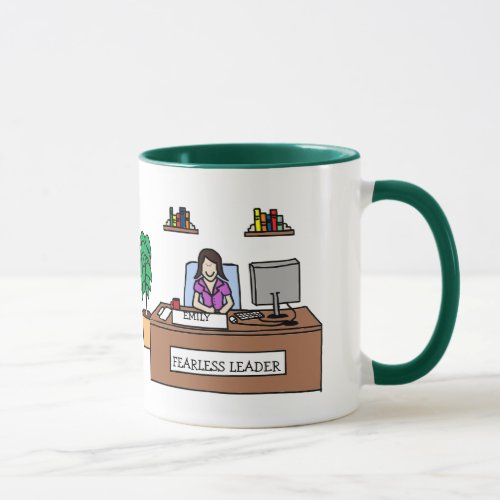 Fearless Leader _ Personalized cartoon mug