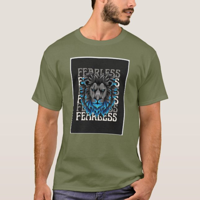 Fearless Lion Design T-Shirt (Front)