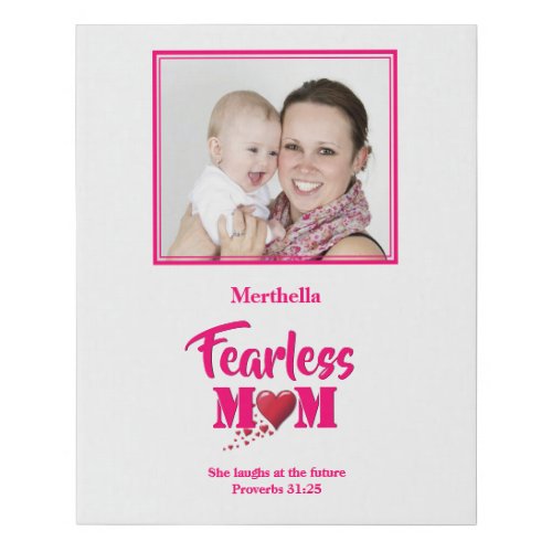 FEARLESS MOM  Proverbs 31 Faux Canvas Print