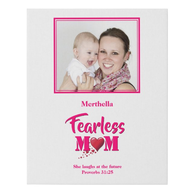 FEARLESS MOM | Proverbs 31 Faux Canvas Print (Front)