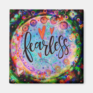 Fearless Pretty Floral Trendy ONE WORD Inspirivity Magnet