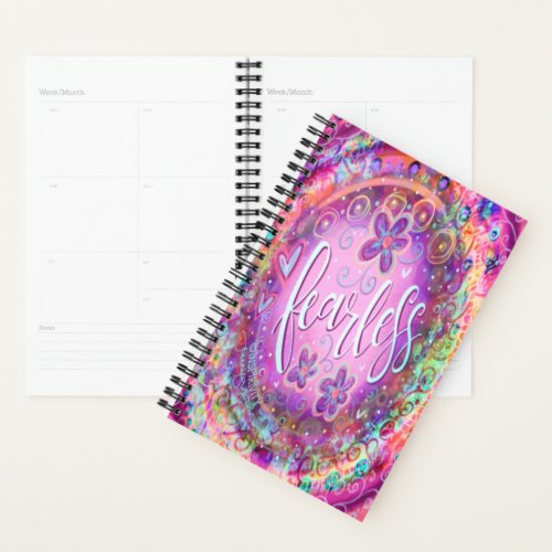 Fearless Pretty Purple Floral Inspirational Trendy Planner