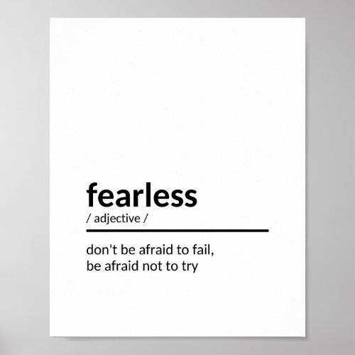 Fearless Quote Definition Poster