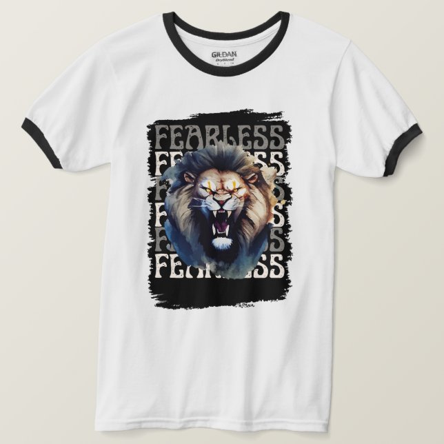 Fearless Roar – Bold Lion  T-Shirt (Design Front)
