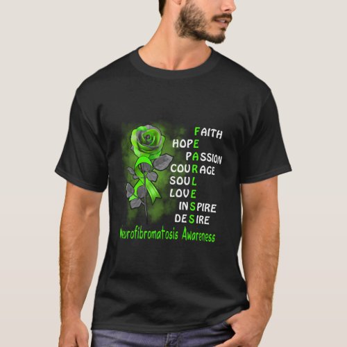 Fearless Rose Ribbon Neurofibromatosis Awareness T_Shirt