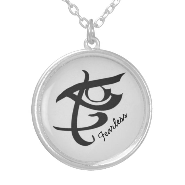 Fearless rune silver plated necklace (Front)