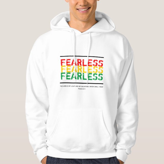 FEARLESS Scripture Christian Bible PSALM 27 Hoodie (Front)