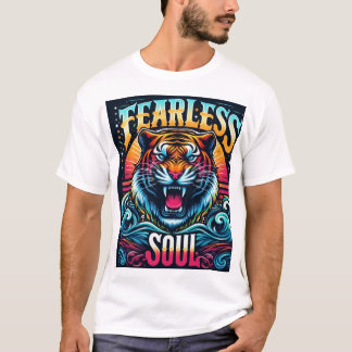 Fearless Soul - Vibrant Tiger Artwork T-Shirt