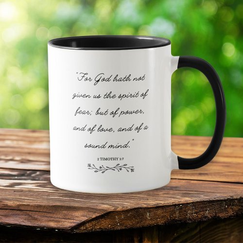 Fearless Spirit Bible Verse Inspirational Mug