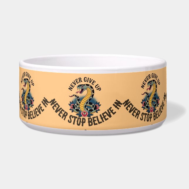 Fearless Spirit: Bold Snake and Roses Artwork Bowl (Front)