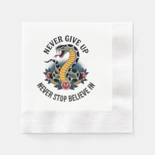 Fearless Spirit: Bold Snake and Roses Artwork Napkins