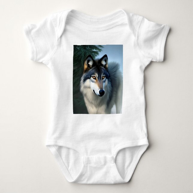 Fearless The Arctic Wolf, Baby Bodysuit (Front)