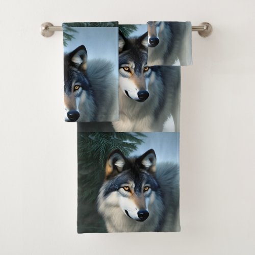 Fearless The Arctic Wolf Bathroom Towel Set