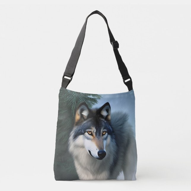Fearless The Arctic Wolf, Crossbody Bag (Front)