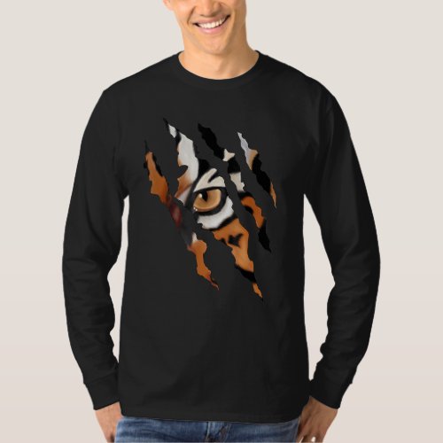 Fearless Tiger Cat Eye Claw T_Shirt